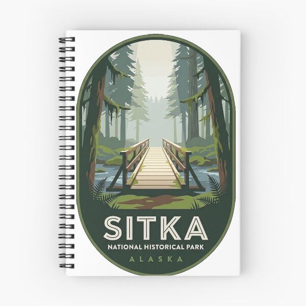 Item preview, Sitka National Historical Park Rainforest Bridge Art Deco Sticker designed and sold by DetourDgn.