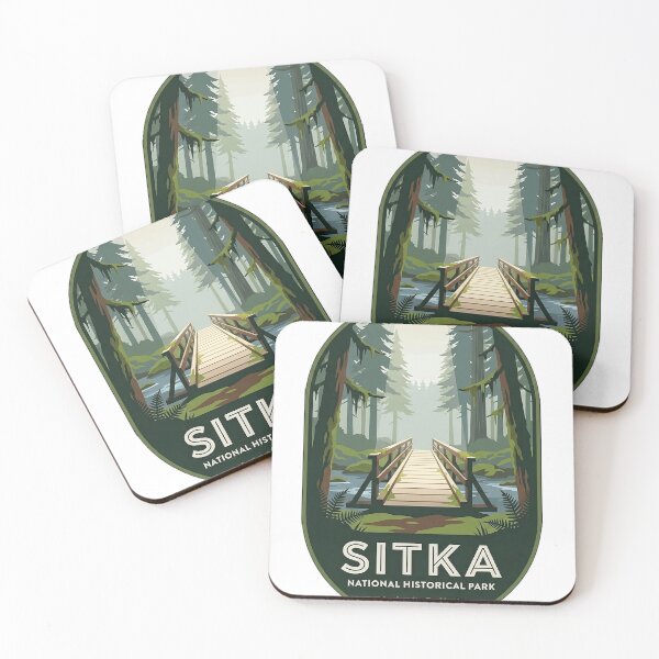 Item preview, Sitka National Historical Park Rainforest Bridge Art Deco Sticker designed and sold by DetourDgn.