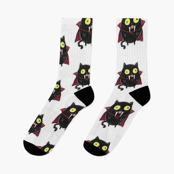 Item preview, Vampire Cat Primitive Wax Crayon Art designed and sold by Flying Doggo.