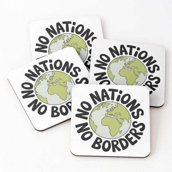 Item preview, No Nations No Borders - Political Statement Design designed and sold by LoFizzy.