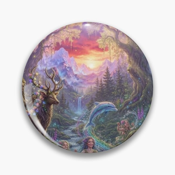 Item preview, Enchanted Forest Nymphs Bathing in a Magical River Fantasy Art designed and sold by SodhaIqbalKasam.