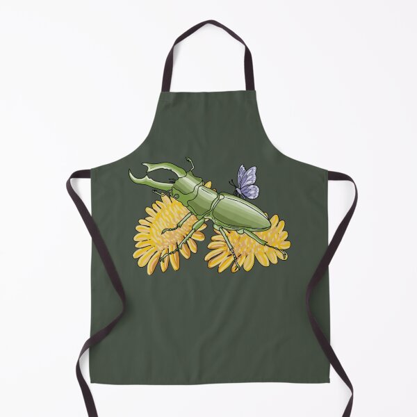 Item preview, Stag Beetle Art on Wildflowers with Butterfly Cottagecore Art  designed and sold by LeshanArt.