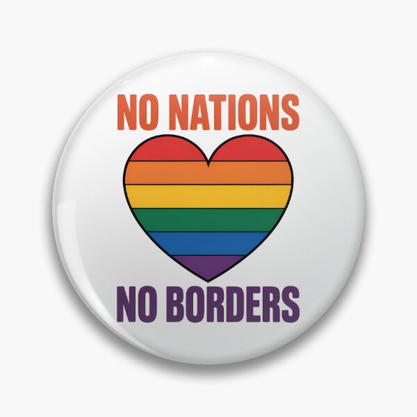 Item preview, No Nations No Borders - Political Statement Design designed and sold by LoFizzy.