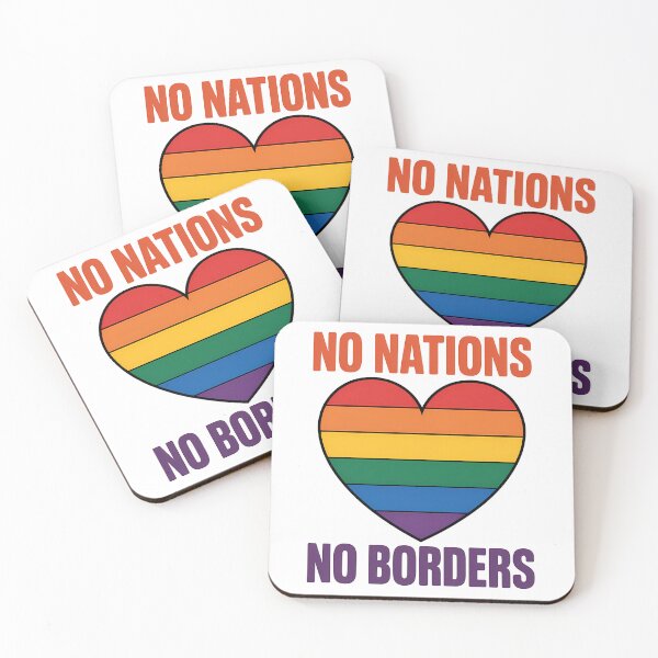 Item preview, No Nations No Borders - Political Statement Design designed and sold by LoFizzy.