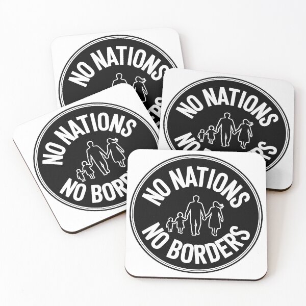 Item preview, No Nations No Borders - Political Statement Design designed and sold by LoFizzy.
