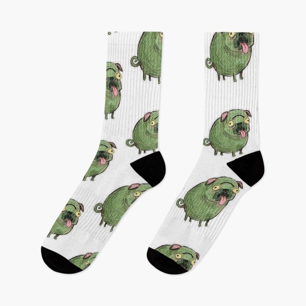 Item preview, Creeper Pug Dog Folk Crayon Illustration designed and sold by Flying Doggo.