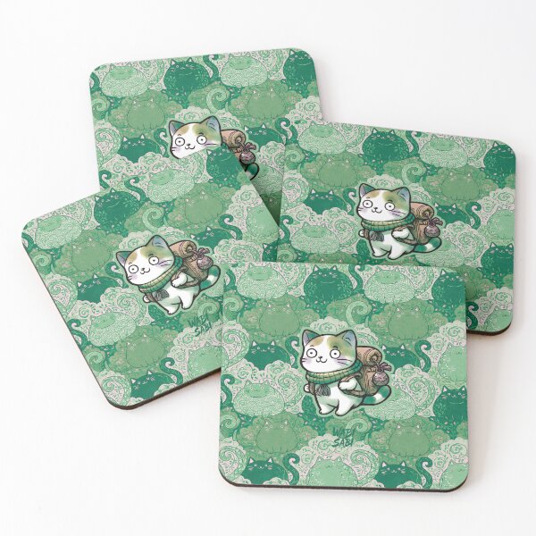 Item preview, Creative Japanese Patterns - Cat and Arabesque - Japanese style colorful cat - Good bye designed and sold by WABISABIMOMENTS.