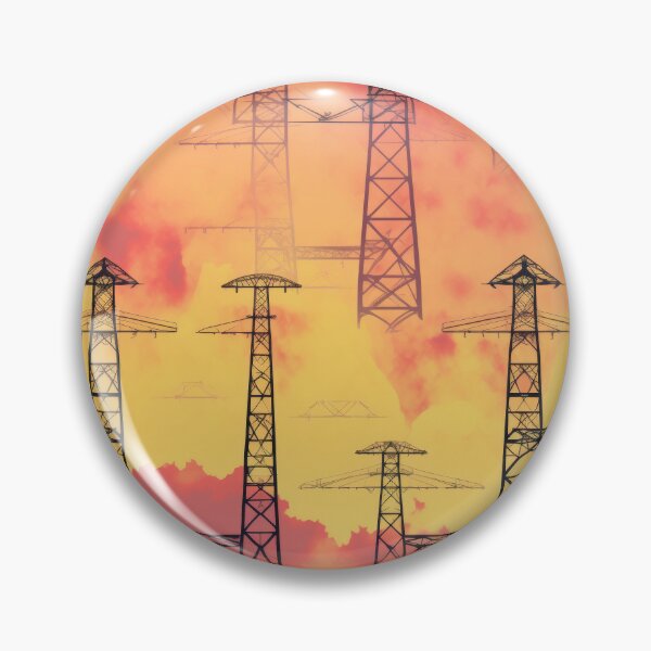 Item preview, Transmission Towers and Sunset Sky Seamless Pattern designed and sold by Pylon-Bureau.