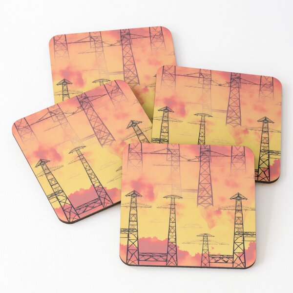 Item preview, Transmission Towers and Sunset Sky Seamless Pattern designed and sold by Pylon-Bureau.