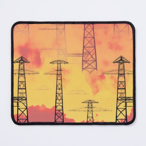 Item preview, Transmission Towers and Sunset Sky Seamless Pattern designed and sold by Pylon-Bureau.