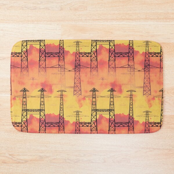 Item preview, Transmission Towers and Sunset Sky Seamless Pattern designed and sold by Pylon-Bureau.