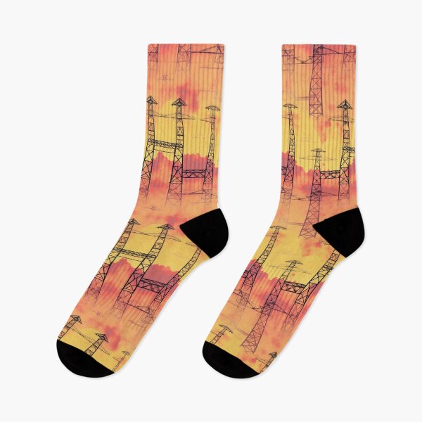 Item preview, Transmission Towers and Sunset Sky Seamless Pattern designed and sold by Pylon-Bureau.