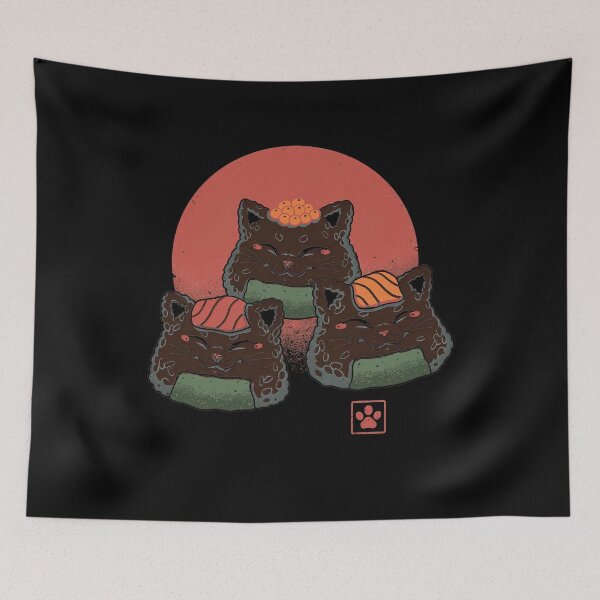Item preview, Kawaii Cat Onigiri Sushi Cute Japanese Rice Ball Design designed and sold by TheHellIWontSh.