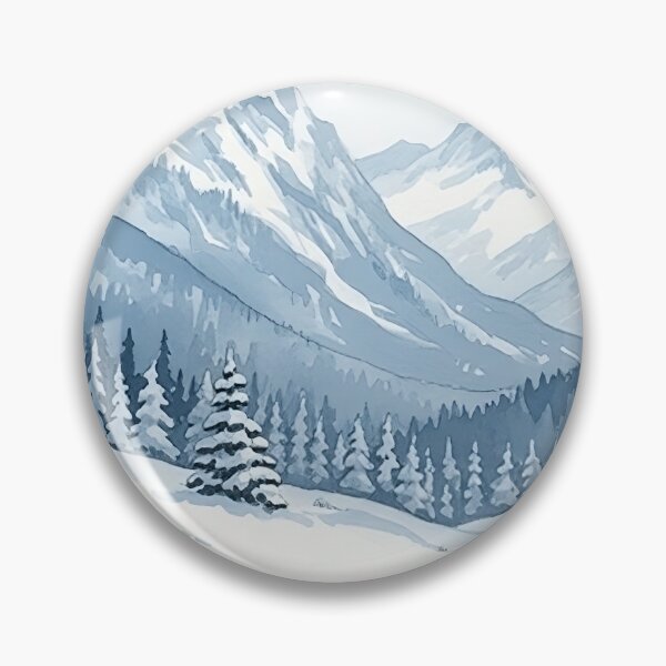 Item preview, Snowy Alpine Winter Mountain Landscape Art designed and sold by Glitchart66.