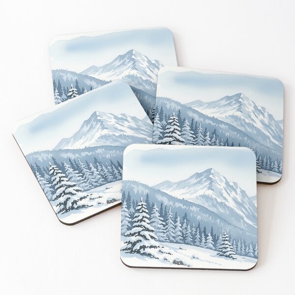 Item preview, Snowy Alpine Winter Mountain Landscape Art designed and sold by Glitchart66.