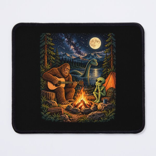 Item preview, Bigfoot and Alien Loch Ness Campfire designed and sold by a-turner-paint.