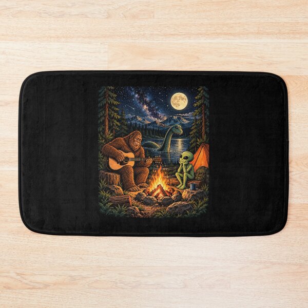 Item preview, Bigfoot and Alien Loch Ness Campfire  designed and sold by a-turner-paint.