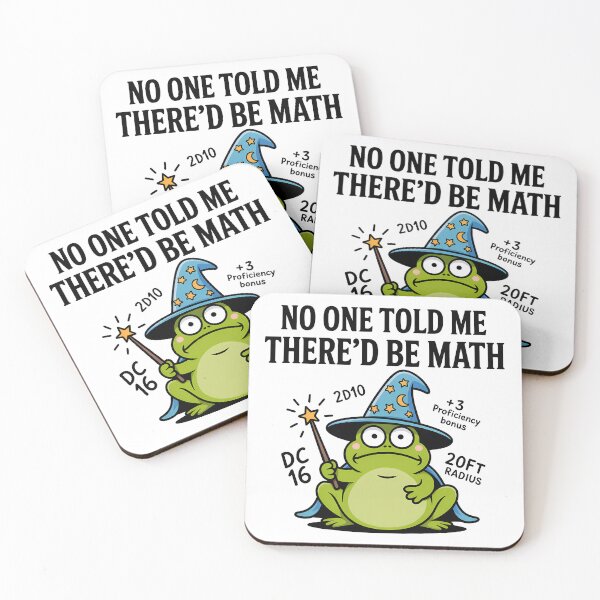 Item preview, No One Told Me There'd Be Math – Funny D&D Wizard Frog designed and sold by LoFizzy.