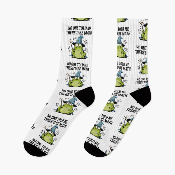 Item preview, No One Told Me There'd Be Math – Funny D&D Wizard Frog designed and sold by LoFizzy.