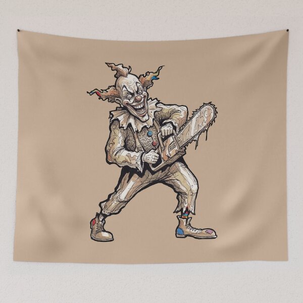 Item preview, The Symphysiotomy Jester: Vintage Chainsaw Clown Dark Surrealist Art Print designed and sold by FreiherrPK.