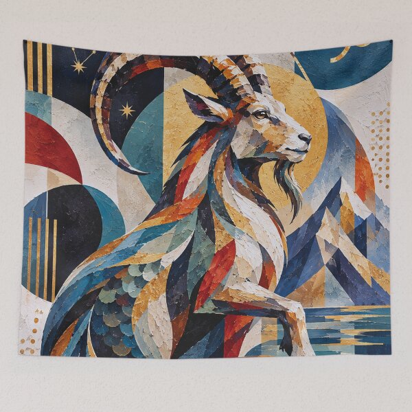 Item preview, Capricorn Horoscope Painting – Cosmic Wall Art designed and sold by GalleryKauffeld.