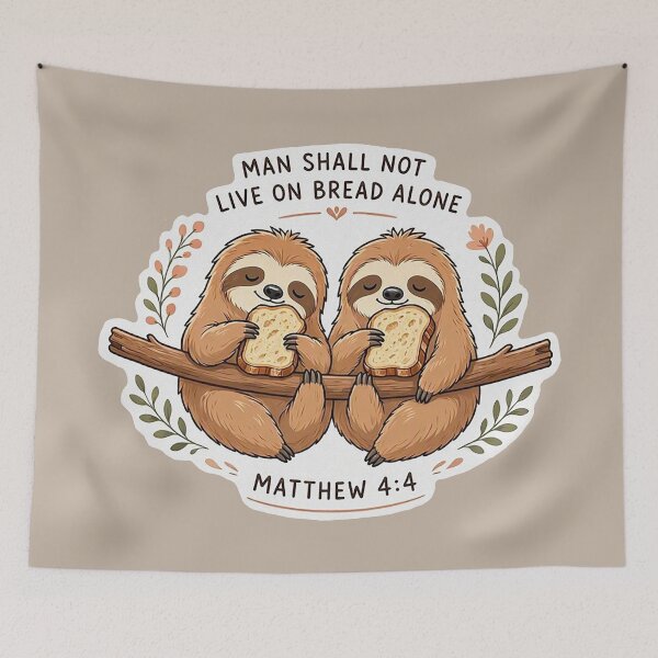 Item preview, Matthew 4:4 Man Shall Not Live On Bread Alone designed and sold by plushism.