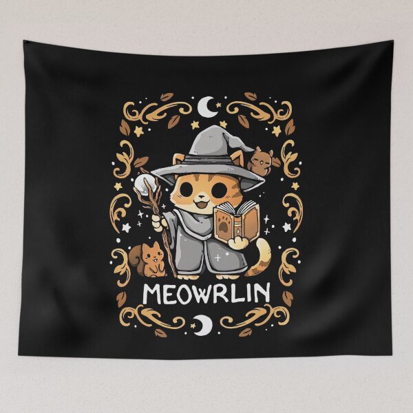 Item preview, Meowrlin Cute Wizard Cat Kawaii Fantasy Mage Design designed and sold by TheHellIWontSh.