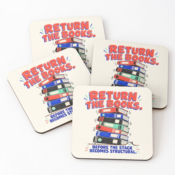 Item preview, Return the Books Before the Stack Becomes Structural – Funny Library Magnet designed and sold by astersgraphics.