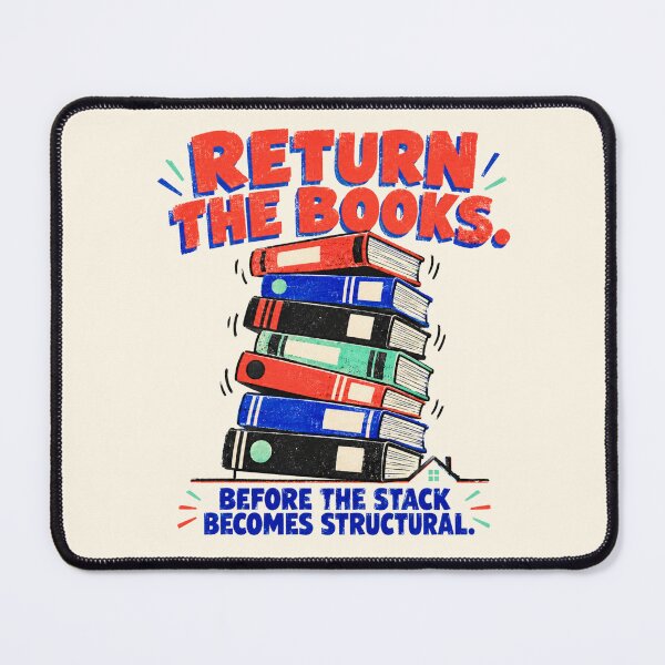 Item preview, Return the Books Before the Stack Becomes Structural – Funny Library Magnet designed and sold by astersgraphics.