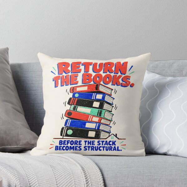 Item preview, Return the Books Before the Stack Becomes Structural – Funny Library Magnet designed and sold by astersgraphics.