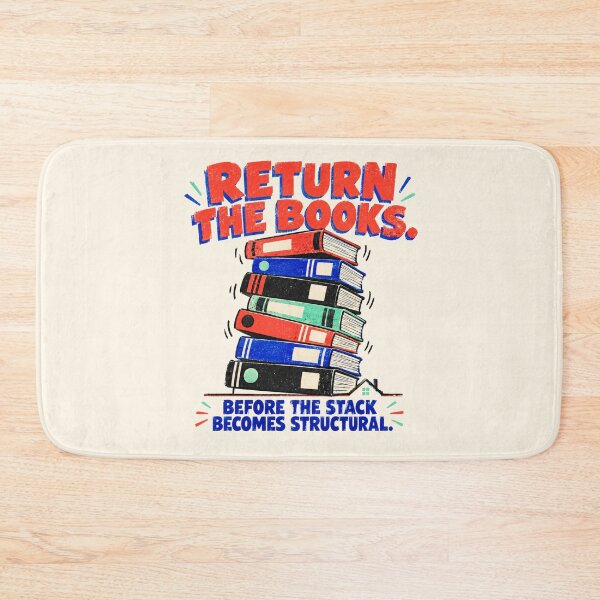 Item preview, Return the Books Before the Stack Becomes Structural – Funny Library Magnet designed and sold by astersgraphics.
