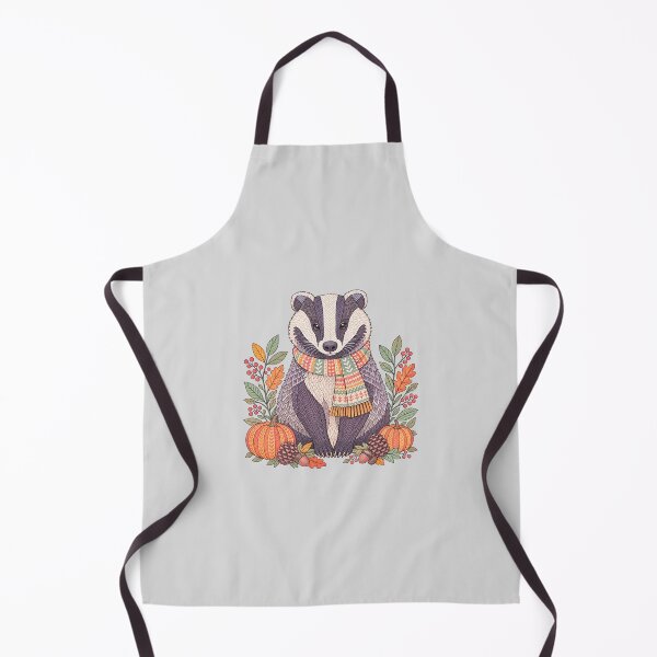 Item preview, Decorative Autumn Badger with Pumpkins and Leaves designed and sold by hattie's.