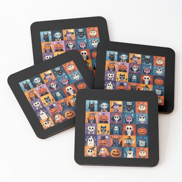 Item preview, Cute Halloween Monster Grid Cartoon Pattern designed and sold by KylaHyatts.