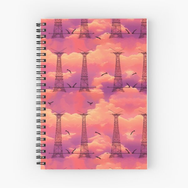 Item preview, Electricity Pylons Sunset Clouds Birds Seamless Pattern designed and sold by Pylon-Bureau.
