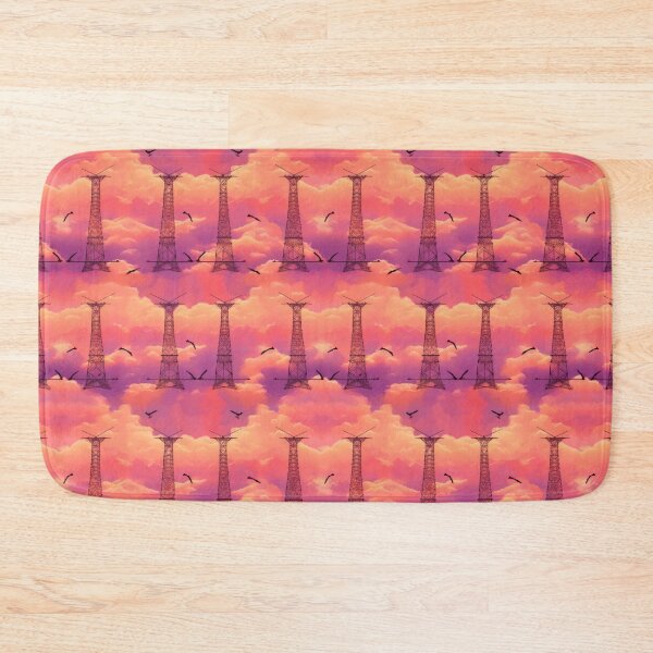 Item preview, Electricity Pylons Sunset Clouds Birds Seamless Pattern designed and sold by Pylon-Bureau.