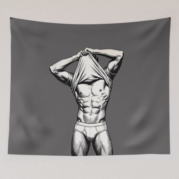 Item preview, Vintage Ink Fitness Muscular Man – Classic Comic Style designed and sold by gayishdesign.