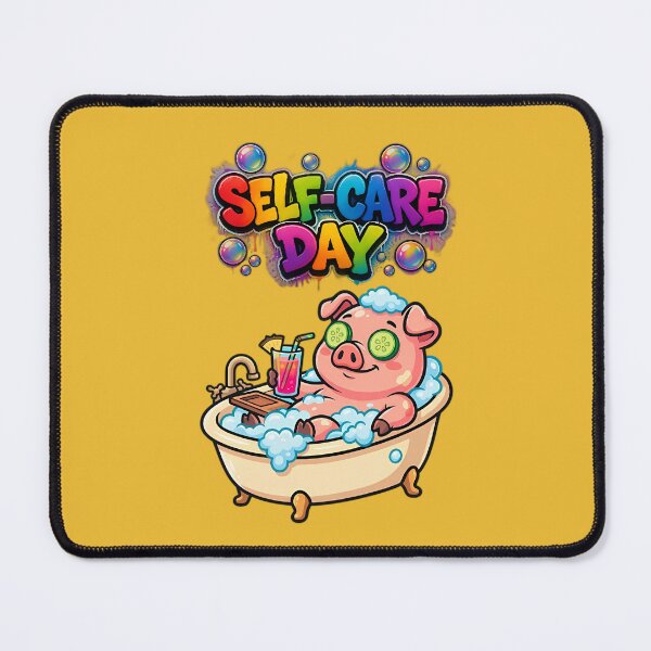 Item preview, Self Care Day Cute Funny Spa Pig designed and sold by ZeroContextArt.