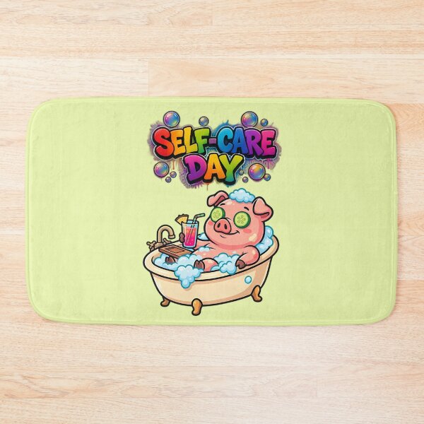 Item preview, Self Care Day Cute Funny Spa Pig designed and sold by ZeroContextArt.