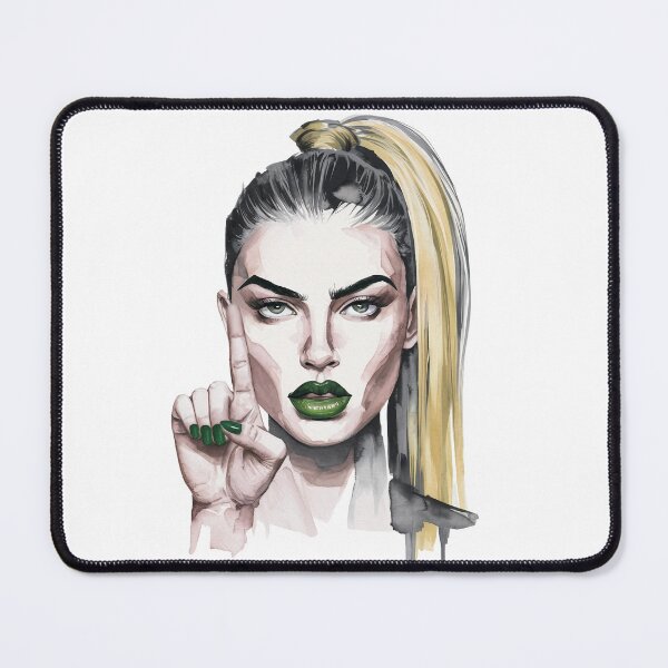 Item preview, Green Lipstick Fashion Woman Finger Gesture Art designed and sold by Veganizer.art.