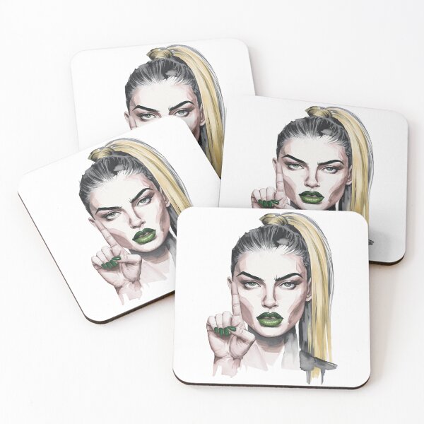 Item preview, Green Lipstick Fashion Woman Finger Gesture Art designed and sold by Veganizer.art.