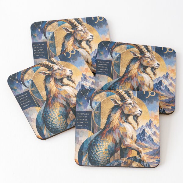 Item preview, Capricorn Horoscope Painting – Cosmic Wall Art designed and sold by GalleryKauffeld.