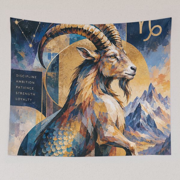 Item preview, Capricorn Horoscope Painting – Cosmic Wall Art designed and sold by GalleryKauffeld.