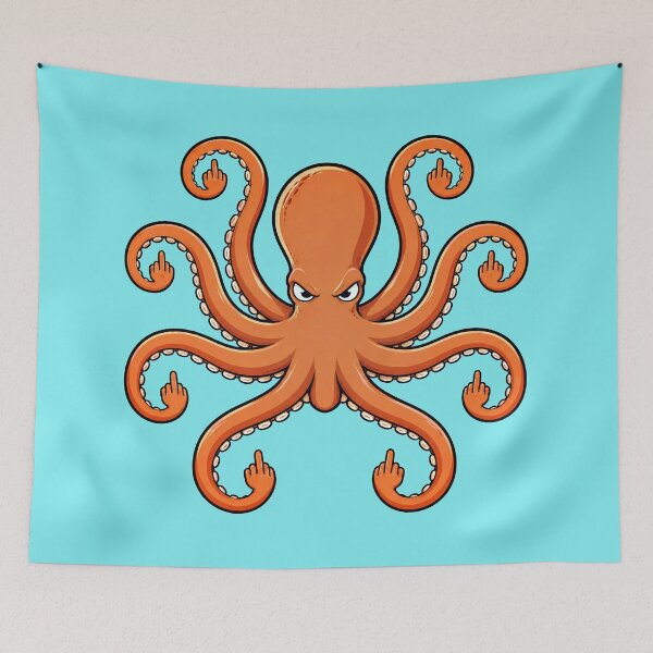 Item preview, Angry Octopus middle Fingers designed and sold by Ribeiro-Art.