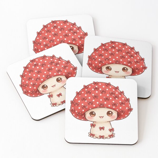 Item preview, Cute mushroom with small red bows designed and sold by priyankajustine.