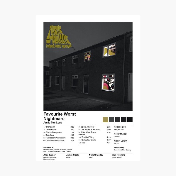 Item preview, Arctic Monkeys - Favourite Worst Nightmare (Album Poster) designed and sold by curseofkazar.