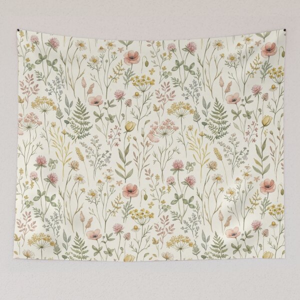 Item preview, Delicate Watercolor Wildflowers Cottagecore Seamless Pattern designed and sold by ShivCraftStudio.