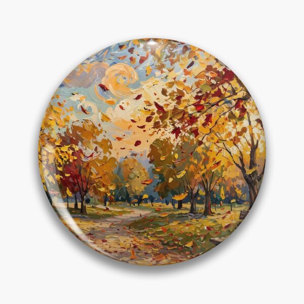 Item preview, Autumn Park Bench with Golden Leaves designed and sold by Late Theory.