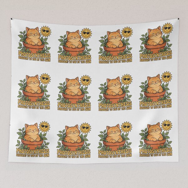 Item preview, Photosynthesis Brought To You By The Sun - Funny Cat Plant Meme designed and sold by CutieGalore.