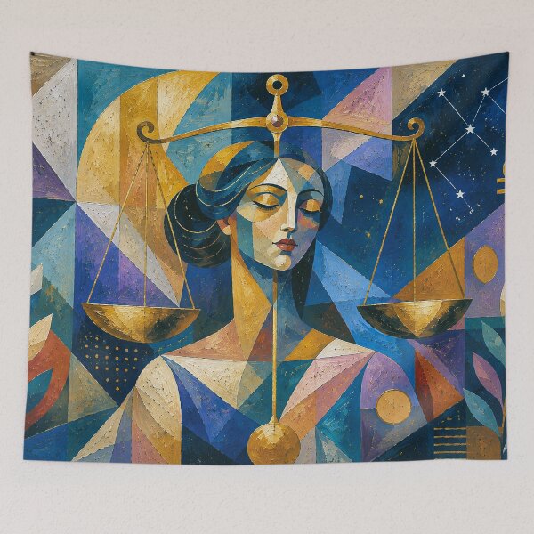 Item preview, Libra Zodiac Painting – Celestial Astrology Art designed and sold by GalleryKauffeld.