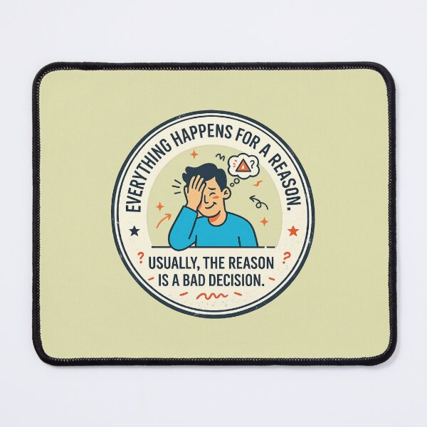 Item preview, Bad Decisions Funny Facepalm Sarcastic Quote designed and sold by ErSaSolutions.